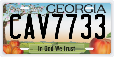 GA license plate CAV7733