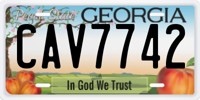 GA license plate CAV7742