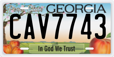 GA license plate CAV7743