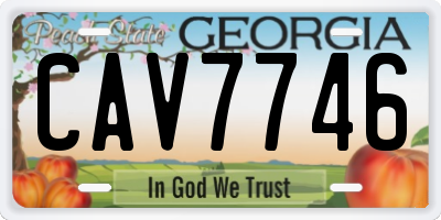 GA license plate CAV7746