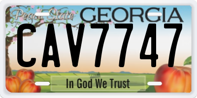 GA license plate CAV7747