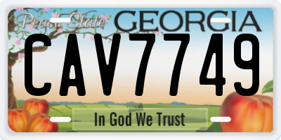 GA license plate CAV7749