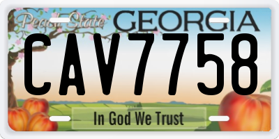 GA license plate CAV7758