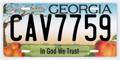 GA license plate CAV7759
