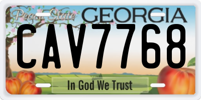GA license plate CAV7768