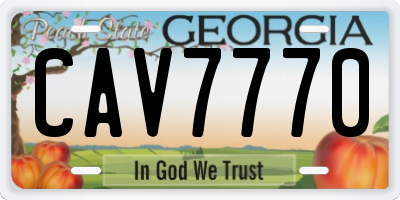 GA license plate CAV7770