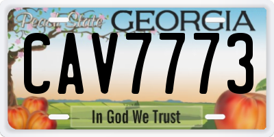 GA license plate CAV7773