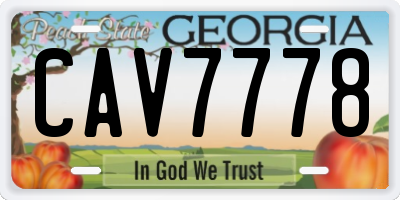 GA license plate CAV7778