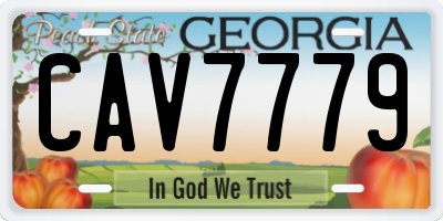 GA license plate CAV7779