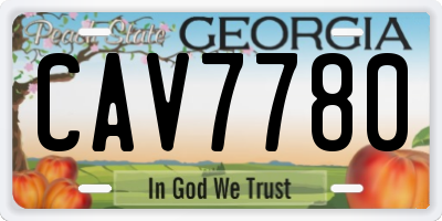 GA license plate CAV7780