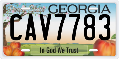 GA license plate CAV7783