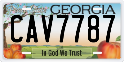 GA license plate CAV7787