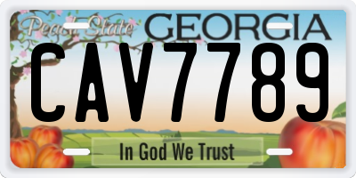 GA license plate CAV7789