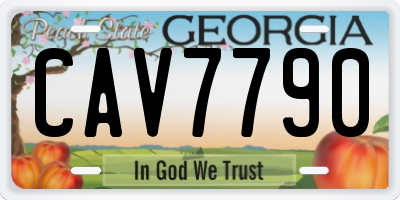 GA license plate CAV7790