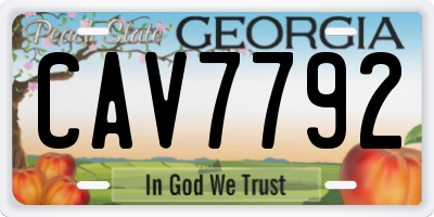 GA license plate CAV7792