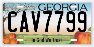 GA license plate CAV7799