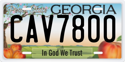 GA license plate CAV7800