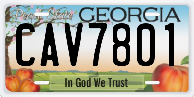 GA license plate CAV7801