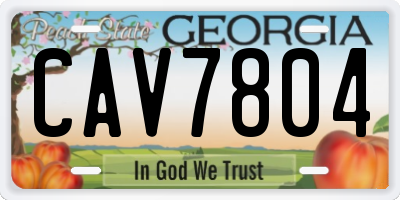 GA license plate CAV7804