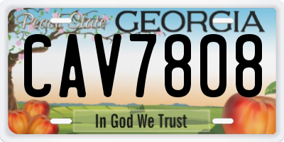 GA license plate CAV7808