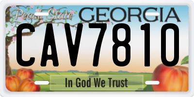 GA license plate CAV7810