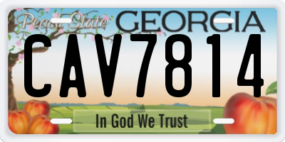 GA license plate CAV7814