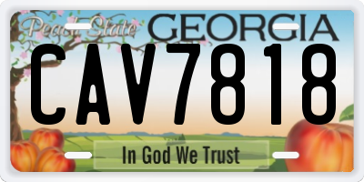 GA license plate CAV7818