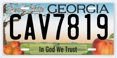GA license plate CAV7819