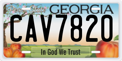 GA license plate CAV7820