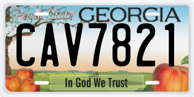 GA license plate CAV7821