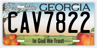 GA license plate CAV7822