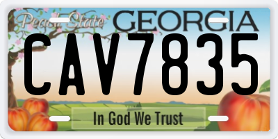 GA license plate CAV7835