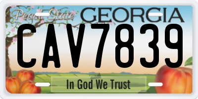 GA license plate CAV7839