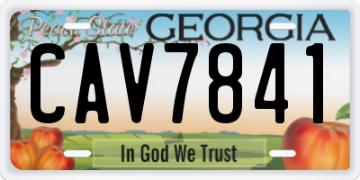 GA license plate CAV7841
