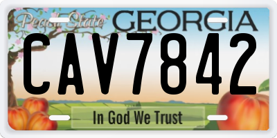 GA license plate CAV7842