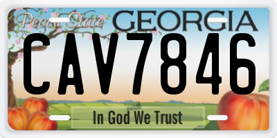 GA license plate CAV7846