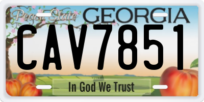 GA license plate CAV7851