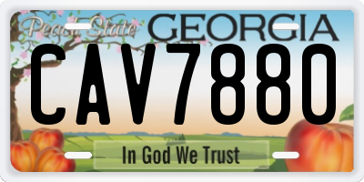 GA license plate CAV7880