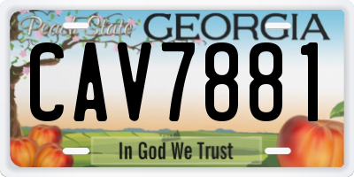 GA license plate CAV7881