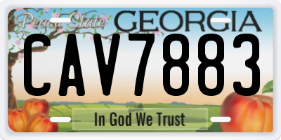 GA license plate CAV7883