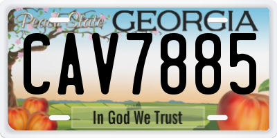 GA license plate CAV7885