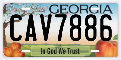 GA license plate CAV7886