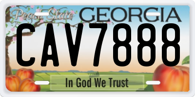GA license plate CAV7888