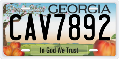 GA license plate CAV7892