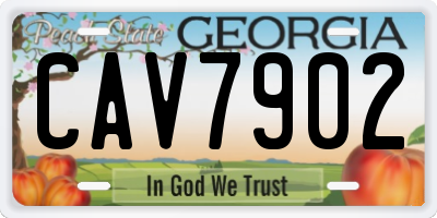 GA license plate CAV7902
