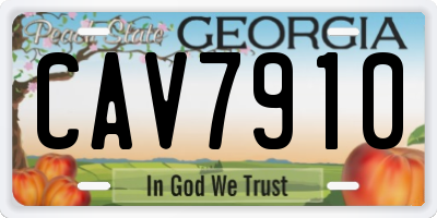 GA license plate CAV7910
