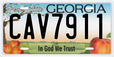 GA license plate CAV7911