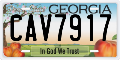 GA license plate CAV7917
