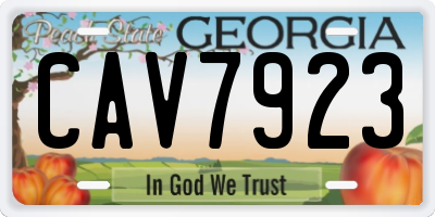 GA license plate CAV7923