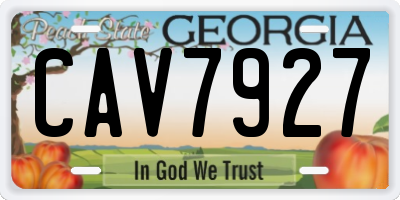 GA license plate CAV7927